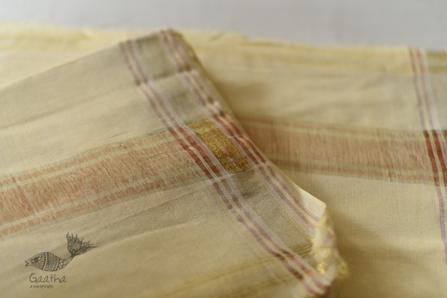 Handloom Cotton + Matka Silk Dhoti & Khes