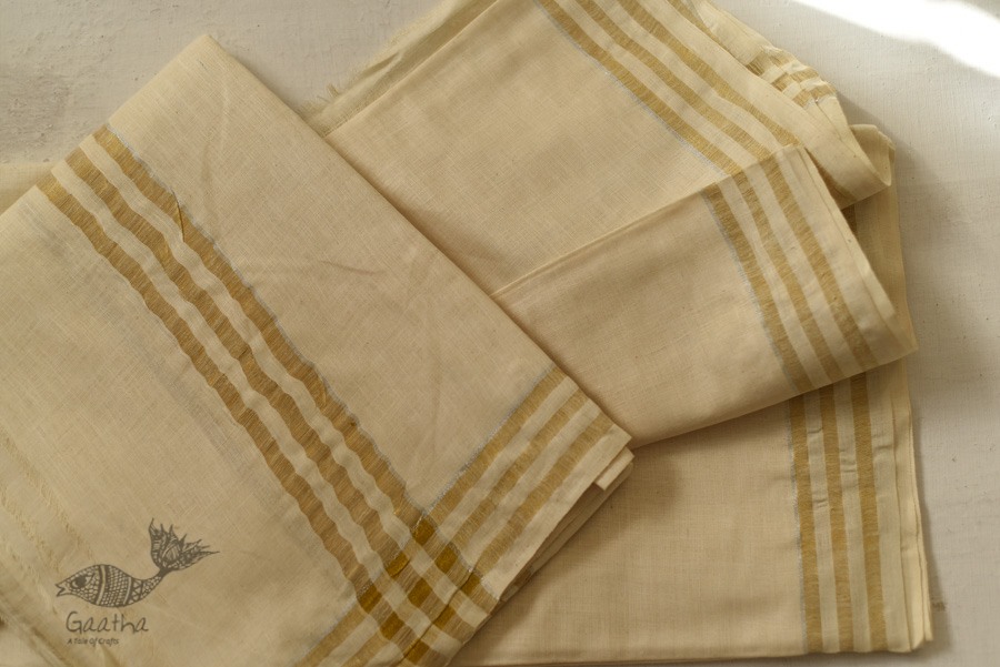 Handloom Matka Silk + Matka Silk Dhoti & Khes with zari border