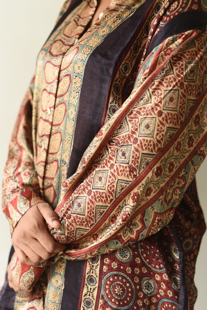 buy Ajrakh Modal Silk Shirt