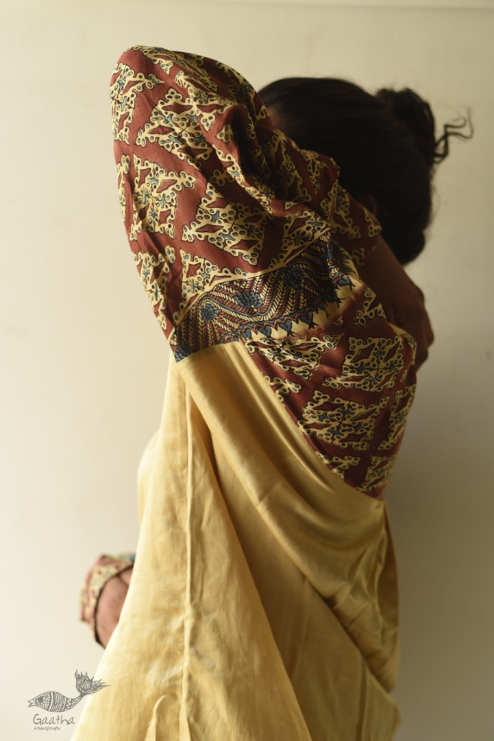 buy Ajrakh Modal Silk Loose Shirt