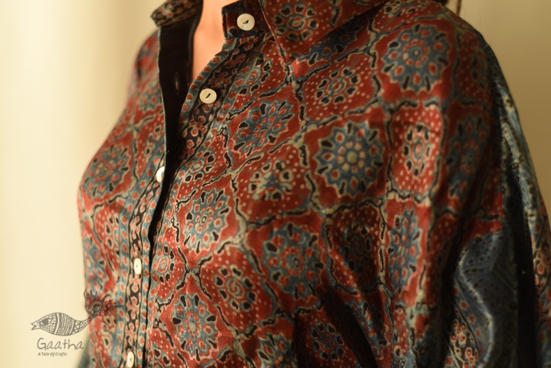 buy Ajrakh Modal Silk Unisex Shirt