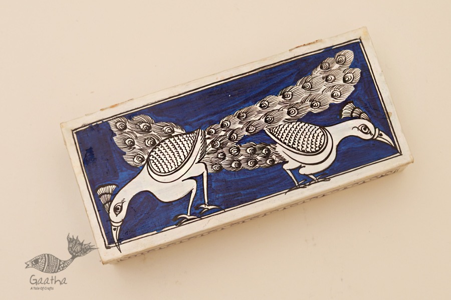 Wooden box ☀ Peacock (Blue) 103