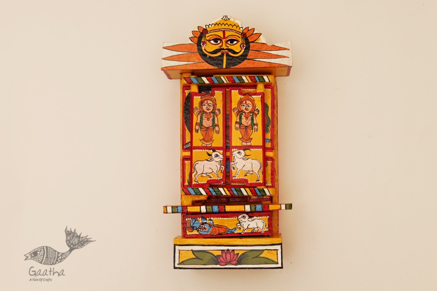 कथनिक ☀ Kaavad A Wooden Shrine ( Yellow - 29 cm) ~ 120