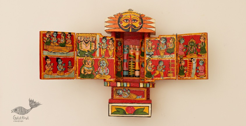 कथनिक ☀ Kaavad ~ A Wooden Shrine (Red - 20 cm) ~ 119