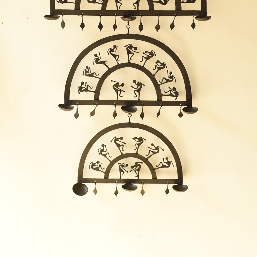 shop  Wrought Iron ~ Trible Wall Hanging Lamp Holder