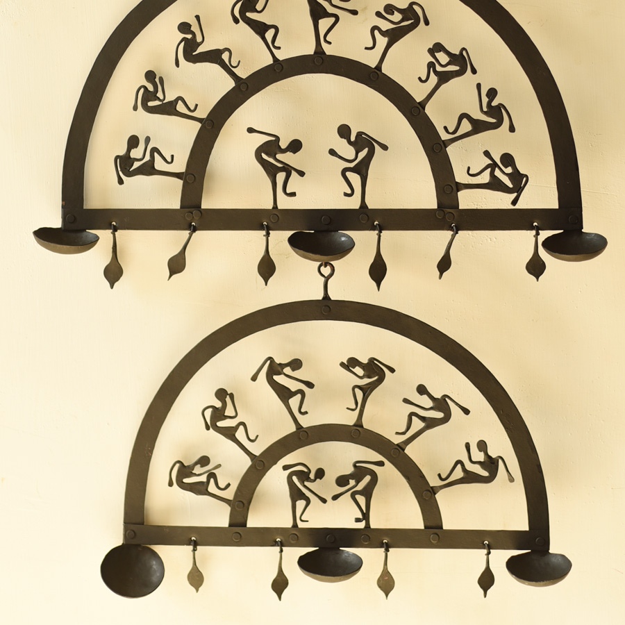 shop  Wrought Iron ~ Trible Wall Hanging Lamp Holder