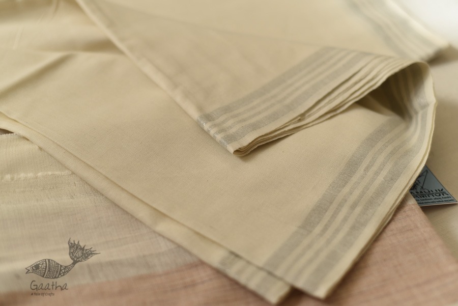 Handloom Matka Silk + Cotton Dhoti Khes - Zari Border