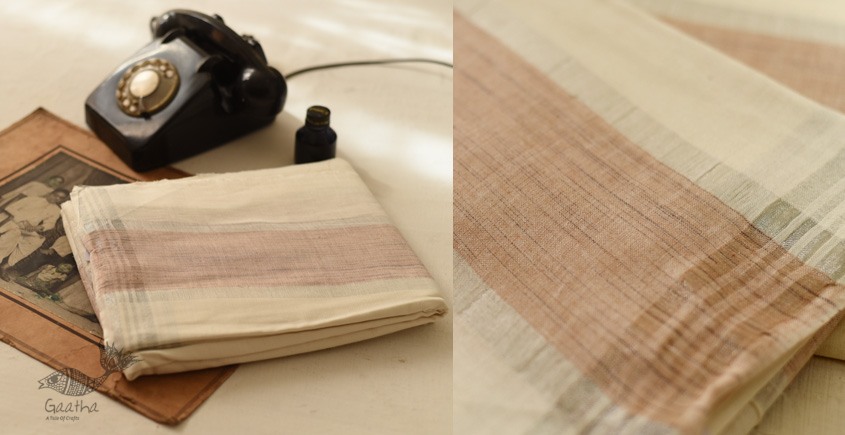 Handloom Matka Silk + Cotton Dhoti Khes - Zari Border