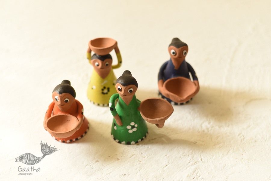 Shop Terracotta Handmade Clay Dolls (Set of Four)