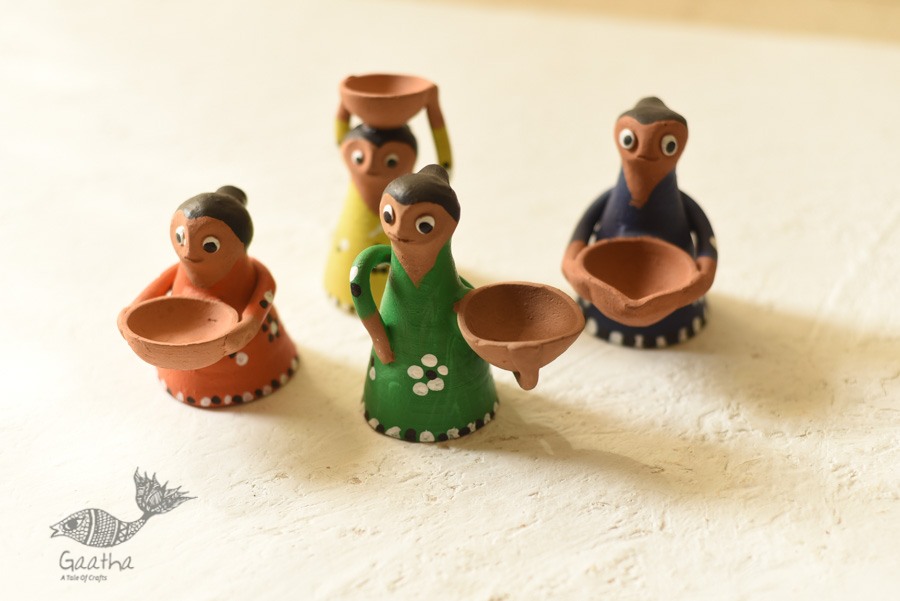 Shop Terracotta Handmade Clay Dolls (Set of Four)