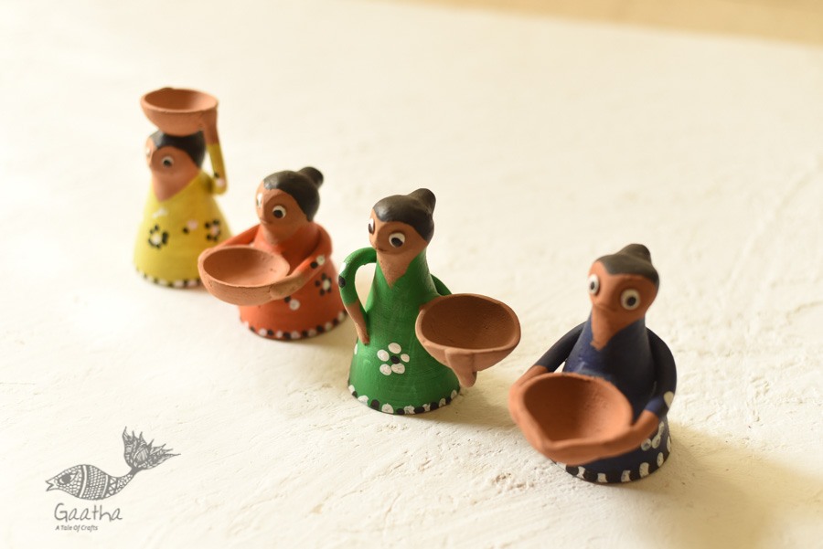 Shop Terracotta Handmade Clay Dolls (Set of Four)