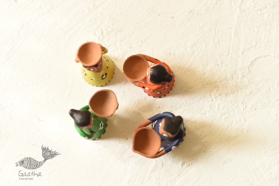 Shop Terracotta Handmade Clay Dolls (Set of Four)