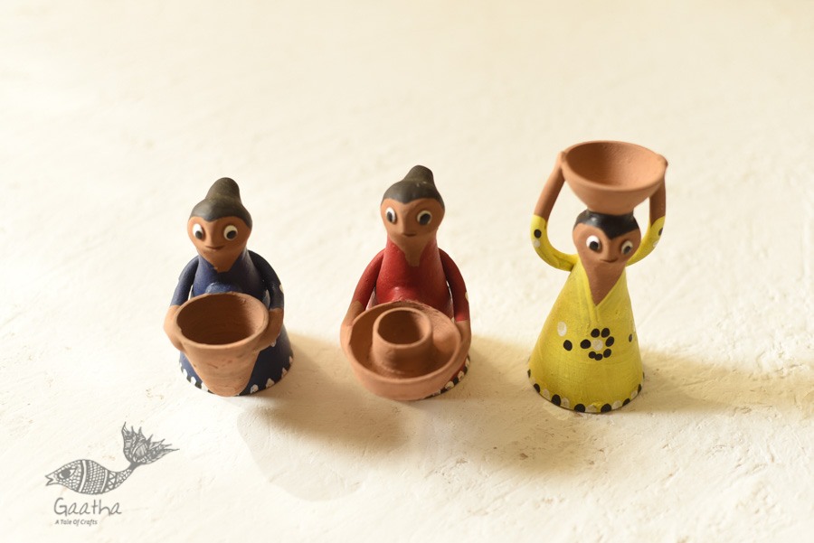 Shop Terracotta Handmade Clay Dolls (Set of Three)