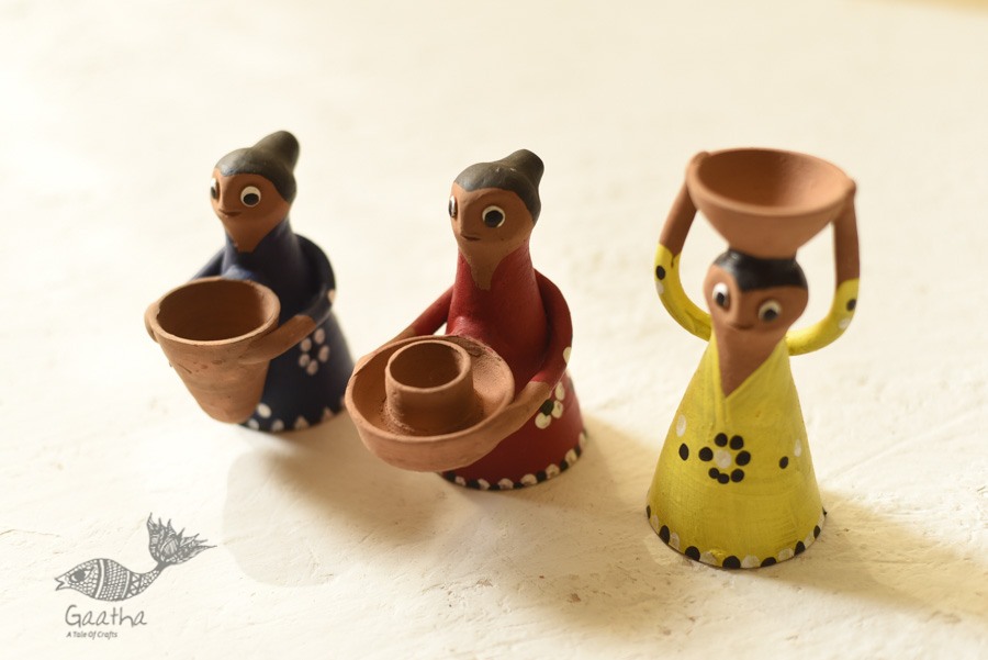 Shop Terracotta Handmade Clay Dolls (Set of Three)