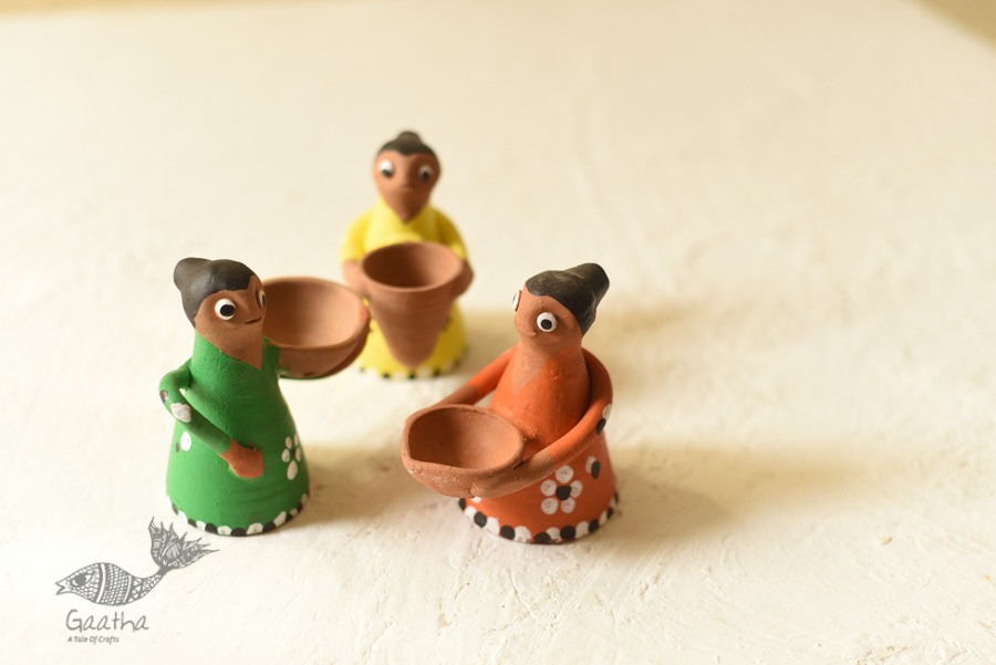 Shop Terracotta Handmade Clay Dolls (Set of Three)