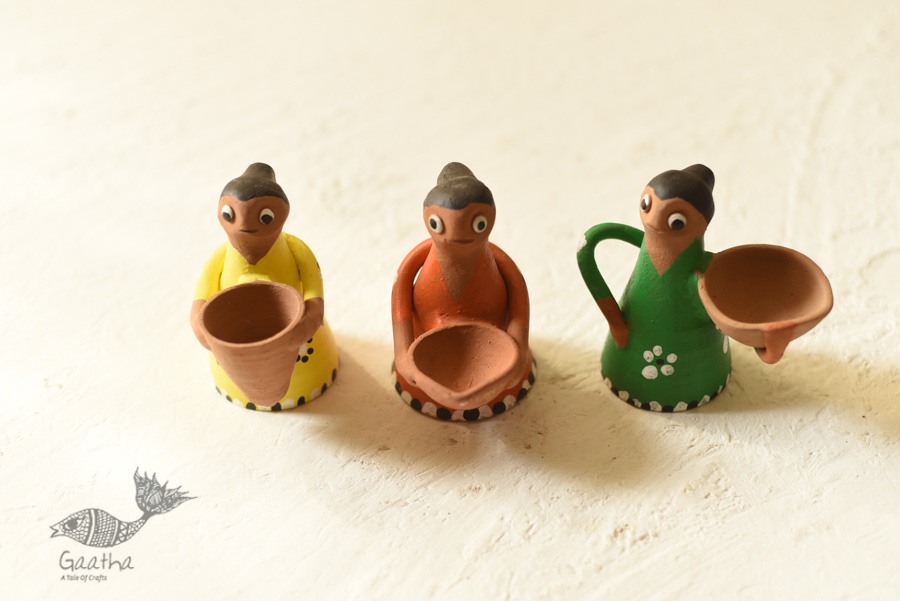 Shop Terracotta Handmade Clay Dolls (Set of Three)