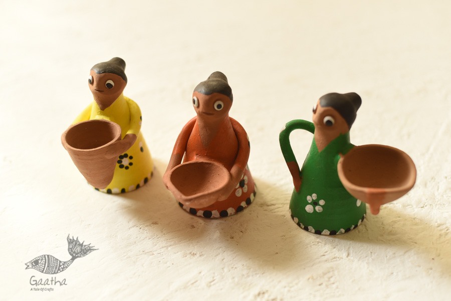 Shop Terracotta Handmade Clay Dolls (Set of Three)