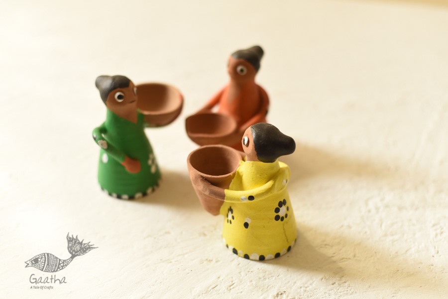 Shop Terracotta Handmade Clay Dolls (Set of Three)