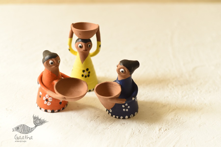 Shop Terracotta Handmade Clay Dolls (Set of Three)