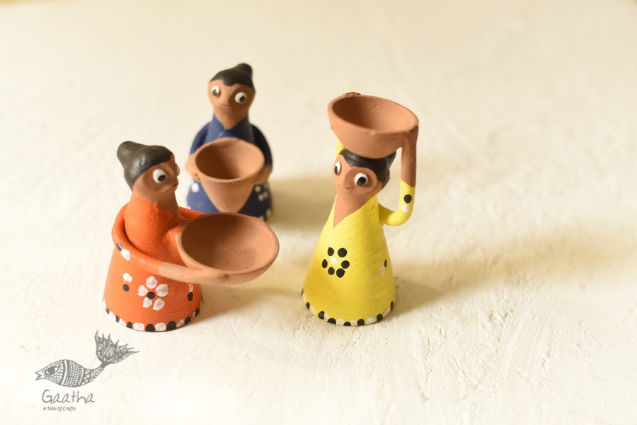 Shop Terracotta Handmade Clay Dolls (Set of Three)