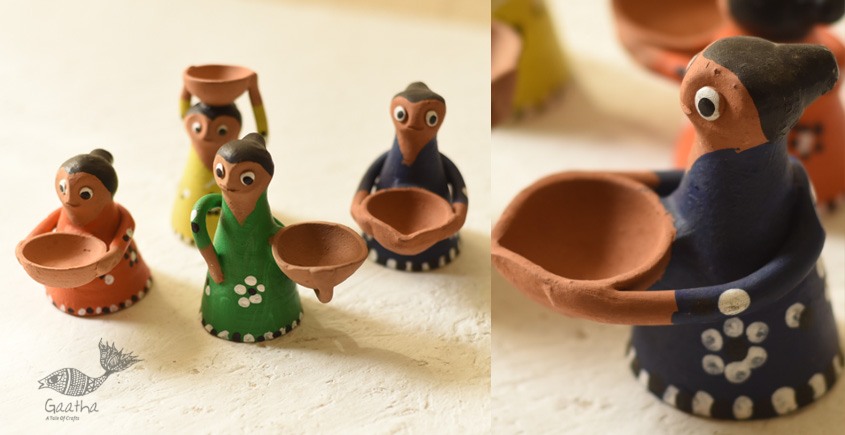 Shop Terracotta Handmade Clay Dolls (Set of Four)