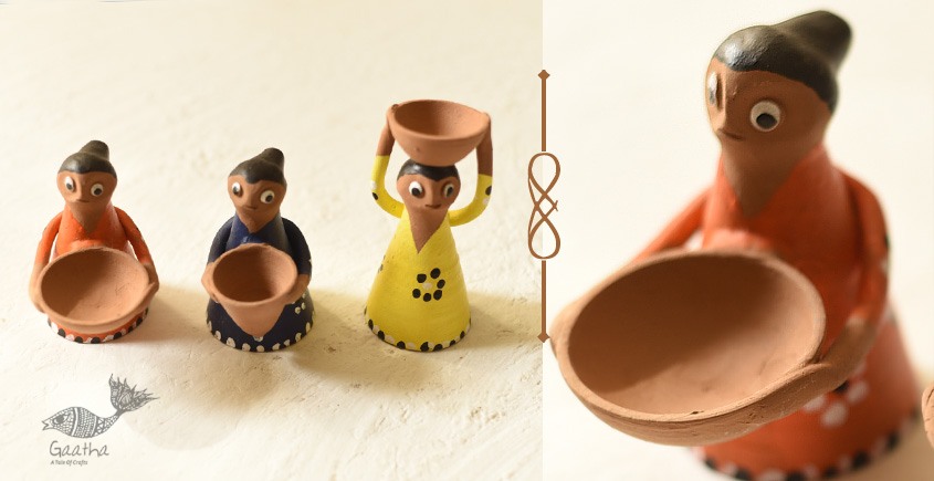 Shop Terracotta Handmade Clay Dolls (Set of Three)