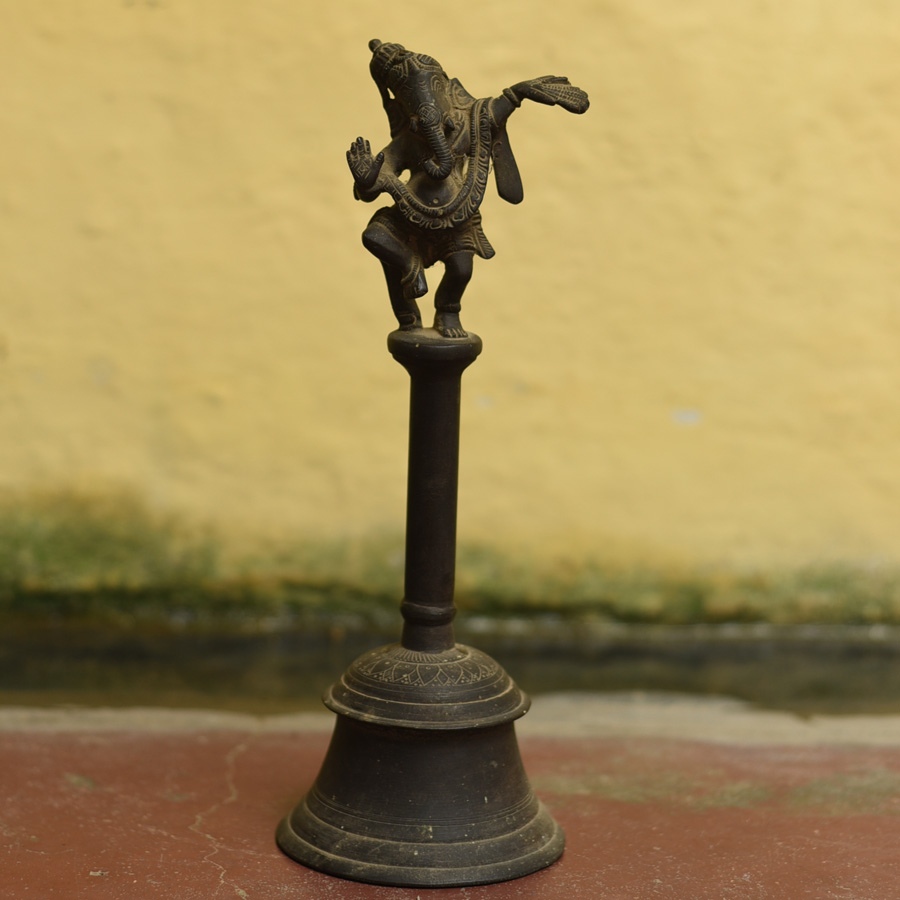 Shop Antique from Khajuraho Brass Ganesha Bell 