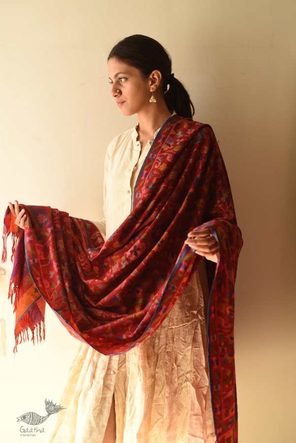 shop Kashmiri Kani Pashmina Wool Shawl