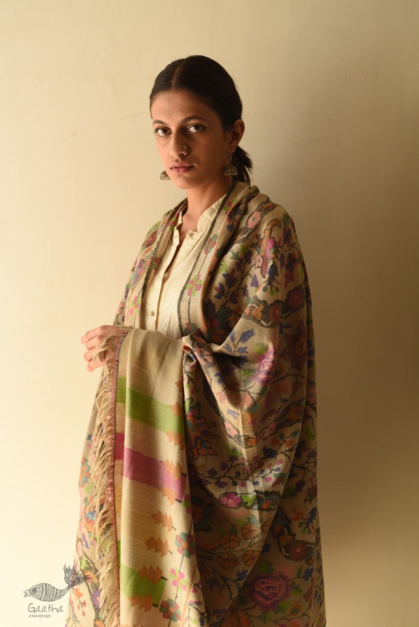 shop Kani Handwoven ~ Pure Pashmina Wool Kashmiri Shawl