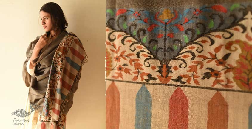 shop Kashmiri handwoven Pure Pashmina Kani Shawl