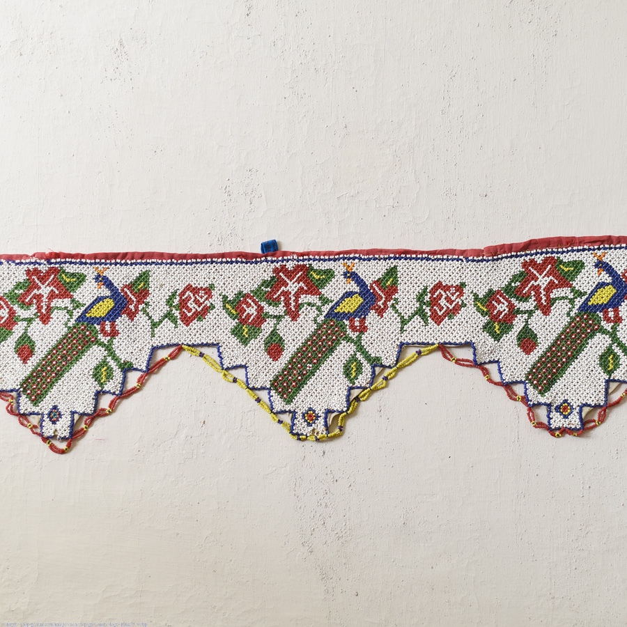 Bead Work ~ Antique Door Toran - Peacock Motif
