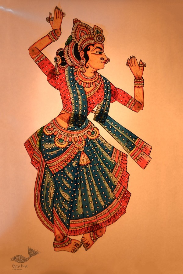 Handmade leather puppet- raadha