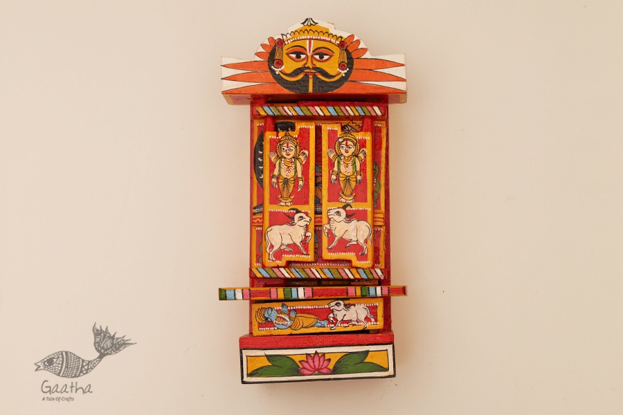 कथनिक ☀ Kaavad a Wooden Shrine ( RED - 29 cm) ~ 113