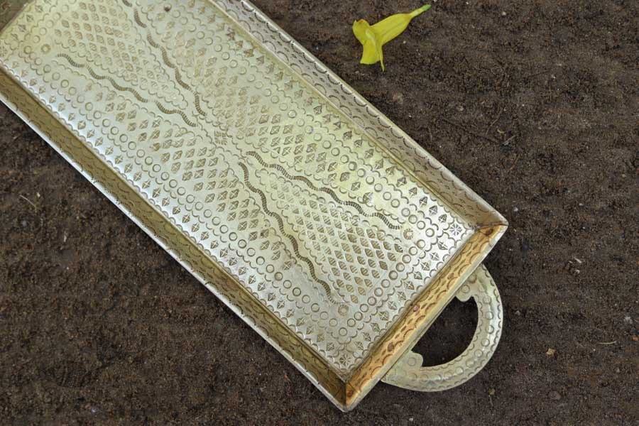 Ahar ✽ Brass ~ Serving Tray  (14 x 5 x 0.7 )
