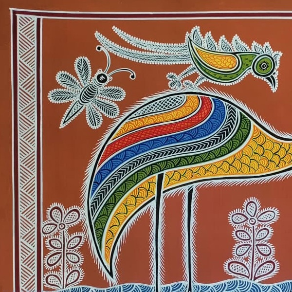 shop Mandana Art - Painting ~ Crane ( 11 x 14 inch)