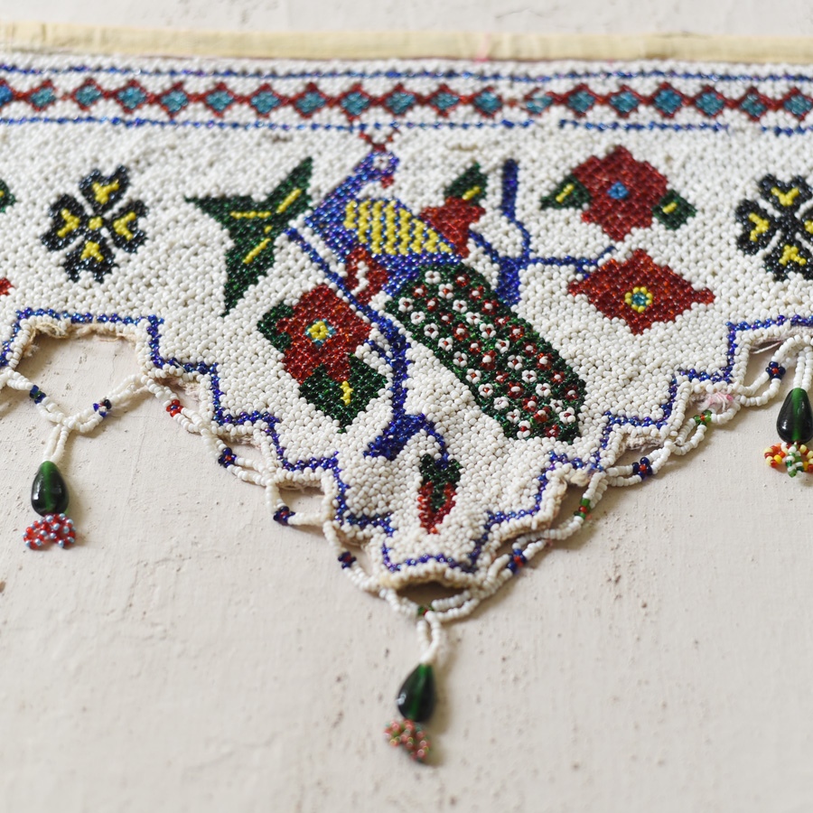 Bead Work Antique Door Toran - Peacock Motif