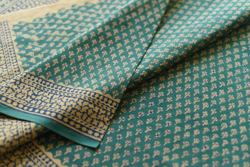Shop Gamthi Block Print pure cotton saree