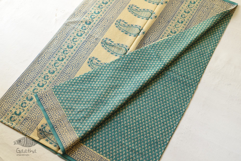 Shop Gamthi Block Print pure cotton saree