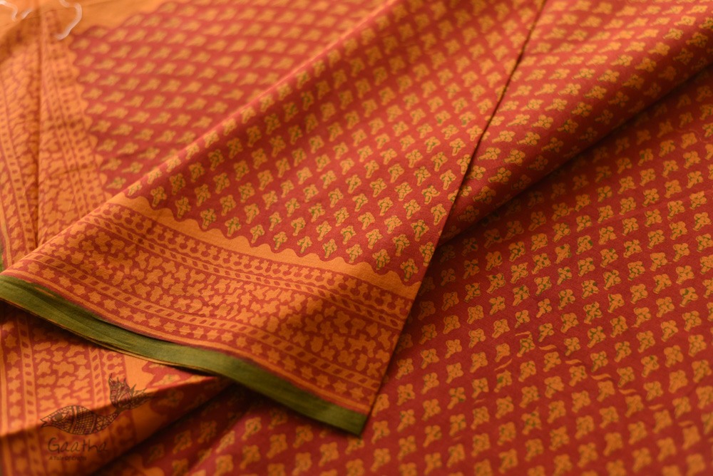 Shop Gamthi Block Print pure cotton saree