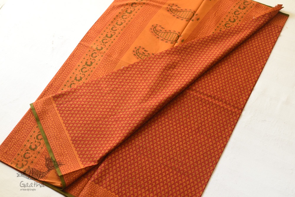 Shop Gamthi Block Print pure cotton saree