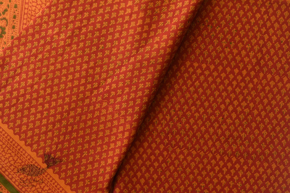 Shop Gamthi Block Print pure cotton saree