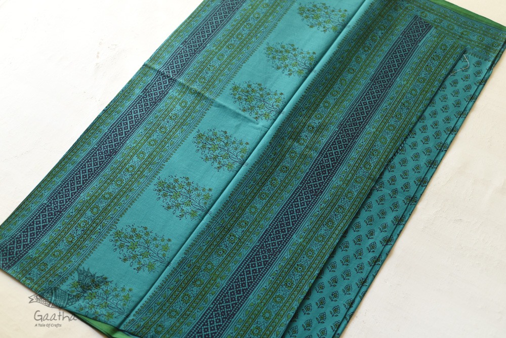 Shop Gamthi Block Print pure cotton saree