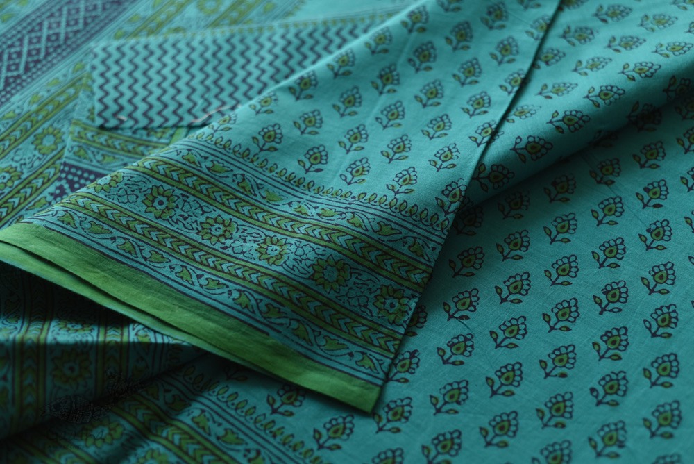 Shop Gamthi Block Print pure cotton saree