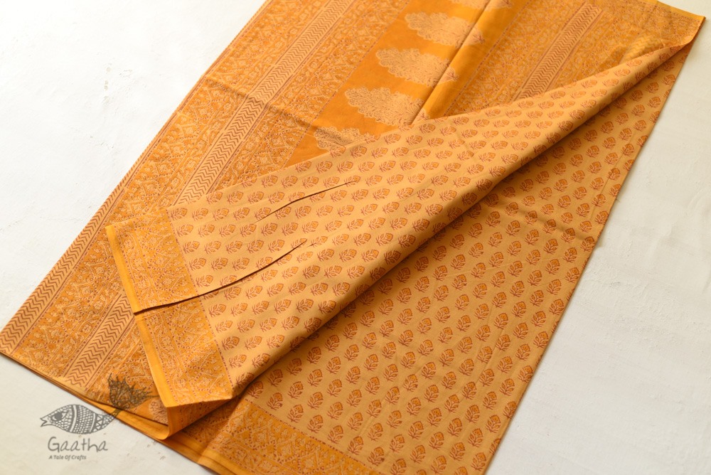 Shop Gamthi Block Print pure cotton saree