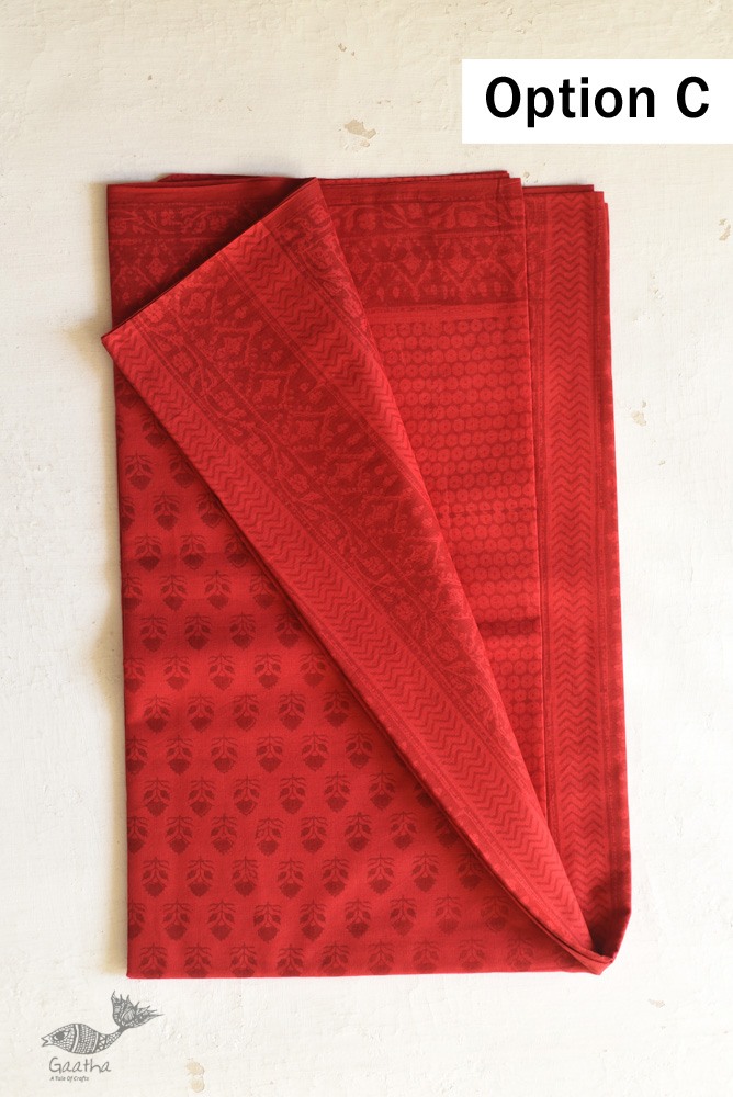 Shop Gamthi Block Print pure cotton saree