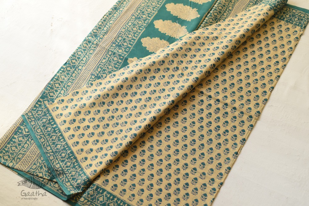 Shop Gamthi Block Print pure cotton saree