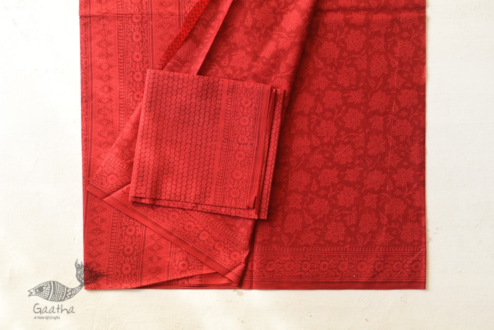 Shop Gamthi Block Print pure cotton saree