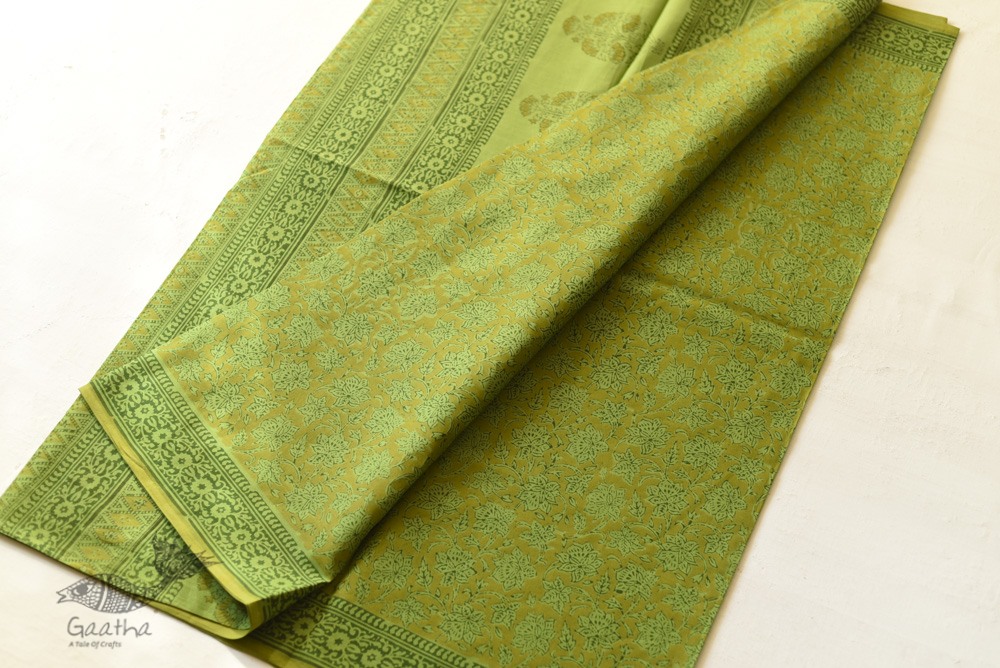 Shop Gamthi Block Print pure cotton saree