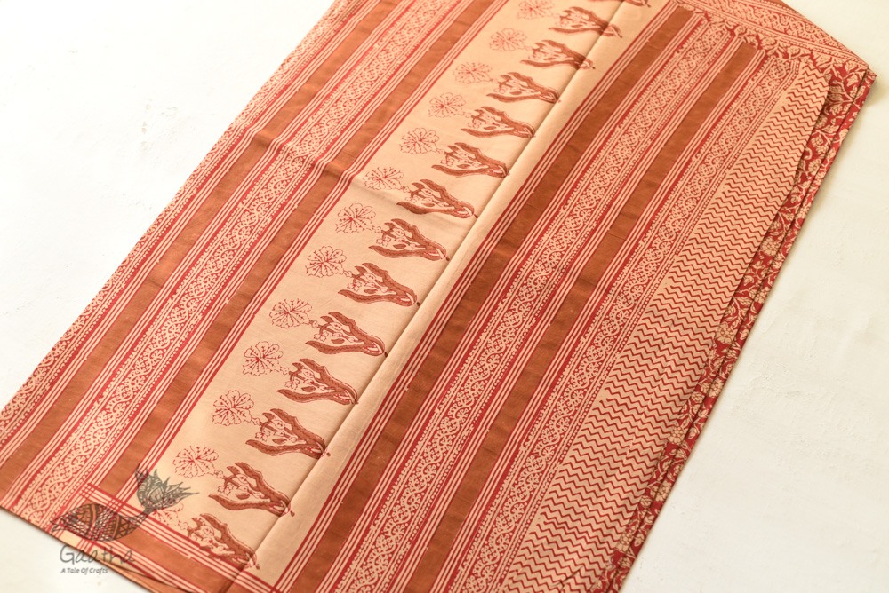 Shop Gamthi Block Print pure cotton saree