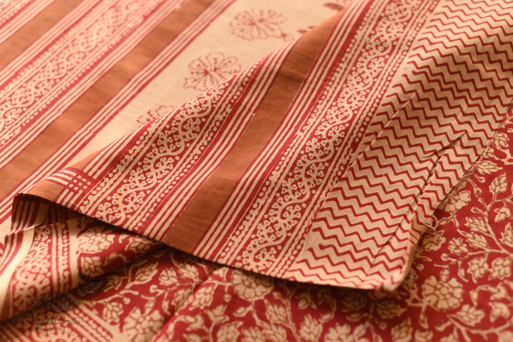 Shop Gamthi Block Print pure cotton saree